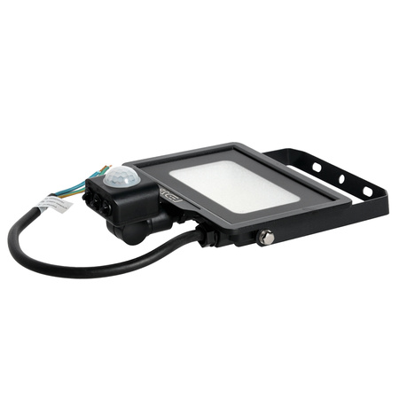 Venkovní LED reflektor Zahrada 20W 1600lm 4000K Neutrální 120° se senzorem pohybu a soumraku IP65 Černá MHC Kobi