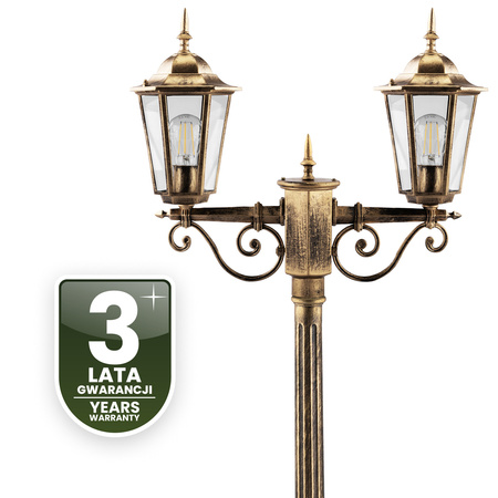 Venkovní zahradní lampa E27, LED sloupek lucerna 200cm BELLIS LUMILED