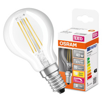 LED žárovka E14 P45 4,8W = 40W 470lm 2700K Teplé 320° vlákno Stmívatelné OSRAM SUPER STAR