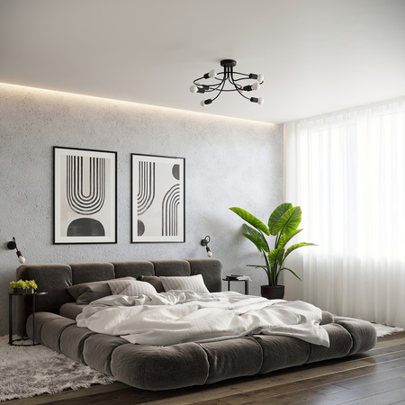 Lustr LEVAR Stropní svítidlo 4xE27 Černá Industrial SOLLUX