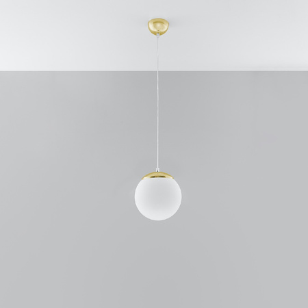 LED závěsné stropní svítidlo UGO E27 Hanging Sphere 20cm White Gold SOLLUX