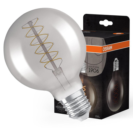 Dekorativní LED žárovka E27 G95 7.8W = 30W 360lm 1800K Teplá bílá 320° vlákno stmívatelné OSRAM Vintage 1906