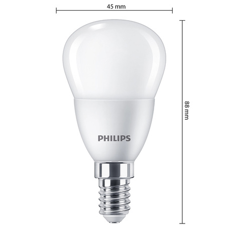 LED žárovka E14 Ball P45 6W = 48W 620lm 2700K Warm Essential Philips