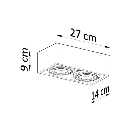 Svítidlo pro povrchovou montáž QUATRO 2 2xGU10 ES111 Spot Rectangular Grey SOLLUX