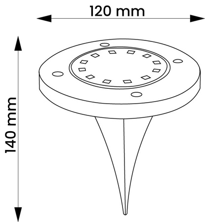 4x Zahradní lampa 12x LED SOLÁRNÍ ZEMNÍ IP44