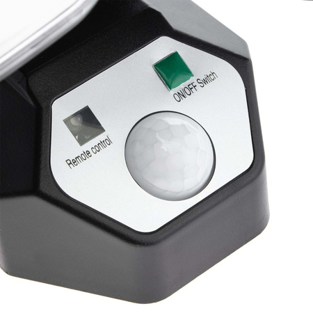 Solární Reflektor 4x COB LED 20W 800lm Studená bílá IP65 pohybový senzor + dálkové ovládání