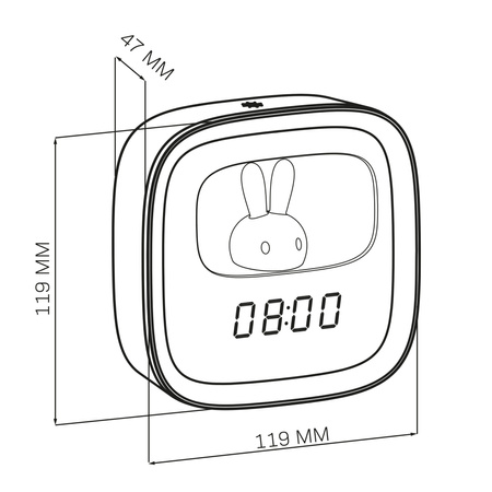 Dekorativní LED svítidlo 1,2 W 55 lm 3000K teplá bílá šedá stmívatelné Bunny Sanico Goldlux