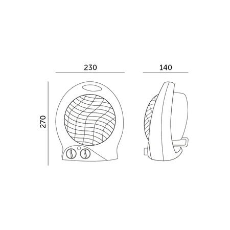 Samostatně stojící ventilátor Farelka Elektrický ohřívač s termostatem 2000W Bílý