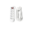 Prodlužovací kabel Zástrčka 5 x uzemněná zásuvka Power Strip On/Off Switch 5m White Linea Kobi