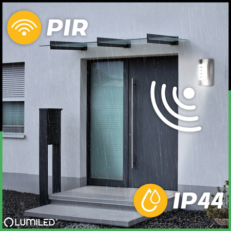 Zahradní nástěnná lampa se senzorem E27, NIGELLA LUMILED