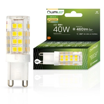 Žárovka LED G9, KAPSLE 5W = 40W 460lm 3000K Teplá bílá 360° LUMILED
