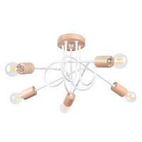 Stropní svítidlo Lustr Spider Pendant 5x E27 Přírodní dřevo White Ember Peach Puff SL.1475 Sollux