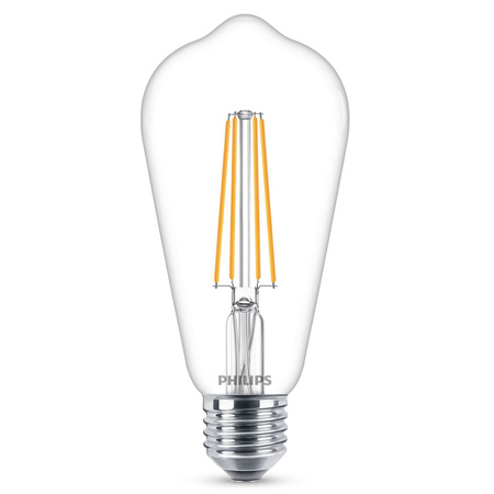 Edison E27 ST64 LED žárovka 4.3W = 40W 470lm 2700K Teplá bílá vlákno PHILIPS