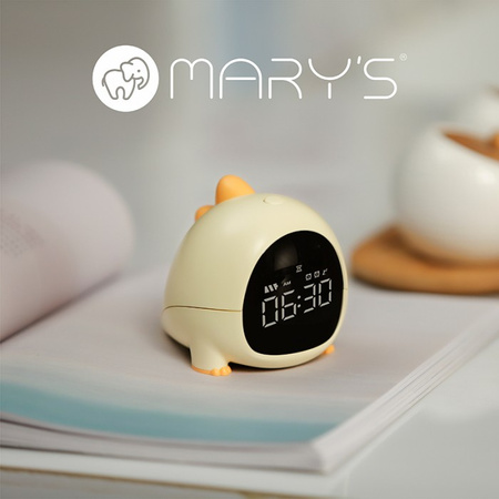 Dětský elektronický budík žlutý USB dobíjecí 1200mAh DINO MARY'S