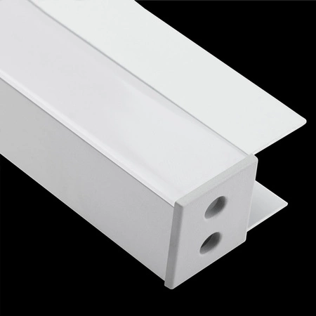 Nábytkový Eloxovaný Hliníkový Profil pro LED Pásky KM48, Stříbrný 2m + Mléčná Krytka + Záslepky LUMILED