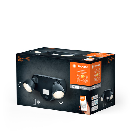 Zahradní lampa LED nástěnná lampa 16W 3000K Teplá bílá IP44 SMART+ s WiFi kamerou s pohybovým a soumrakovým senzorem stmívatelná vícebodová LEDVANCE