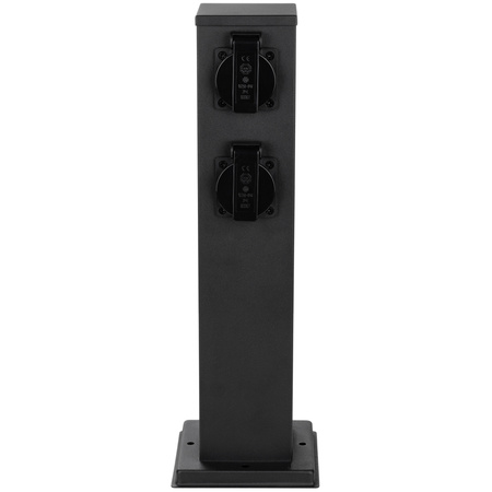 Venkovní zahradní lampa E27, LED sloupek 2x se zásuvkou 230V 40cm IBERI LUMILED