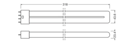 LED zářivka 2G11 12W = 24W 1500lm 4000K neutrální bílá stmívatelná 140° Dulux Ledvance