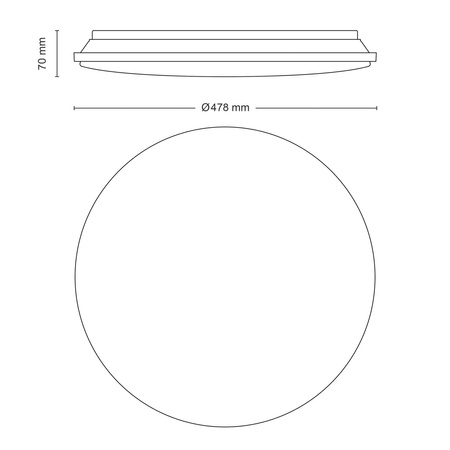 LED stropní světlo 40W 2700-6500K DIMMABLE CCT 48cm WINCEL + PHILIPS PILOT