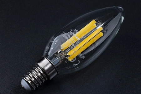 6x Žárovka LED Svíčka B35, E14 7W = 60W 806lm 3000K Teplá bílá 360° Filament LUMILED