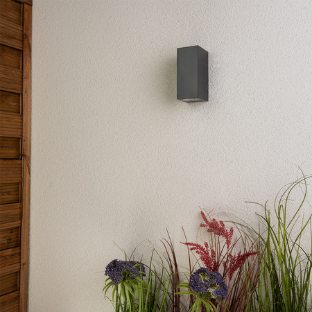 Zahradní nástěnná lampa 2x GU10, čtvercové Černá ALLIUM LUMILED