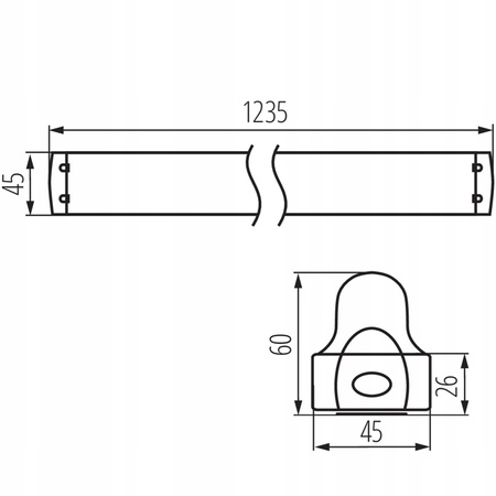 Lineární LED průmyslová lampa 120cm T8 G13 KANLUX