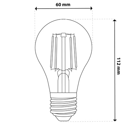 LED žárovka E27 A60 4W 470LM = 40W 2000K teplá bílá 360° Filament Amber LUMILED