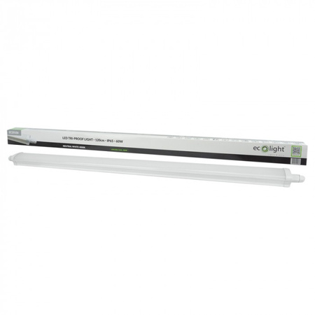 LED hermetické svítidlo 120cm lineární průřez 60W 6600lm 4000K neutrální bílá IP65 Ecolight