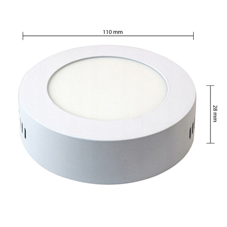 LED panel Stropní svítidlo 6W 480lm 2700K Teplá povrchová montáž Kulatá bílá Proma Masterled