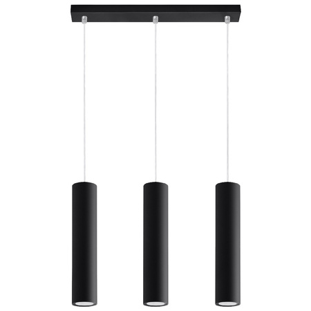 LAGOS 3L Závěsné stropní svítidlo 3xGU10 Minimalistické černé SOLLUX