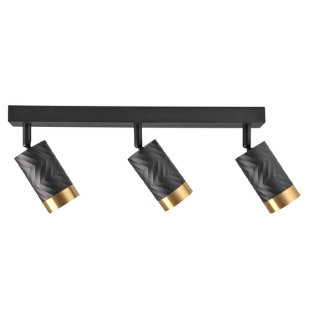 Nástěnné a stropní bodové svítidlo 3x GU10 Black Gold ARRAS Sanico Goldlux