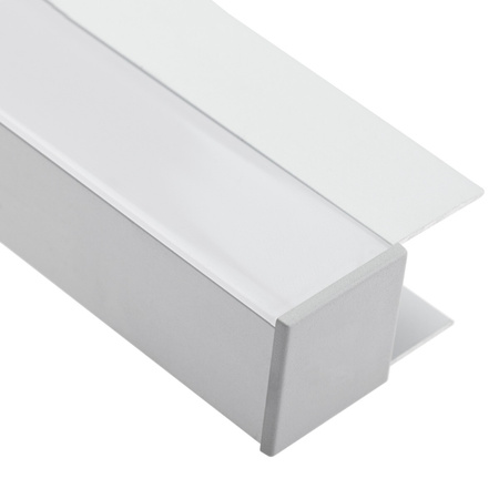 Nábytkový Eloxovaný Hliníkový Profil pro LED Pásky KM48, Stříbrný 1m + Mléčná Krytka + Záslepky LUMILED