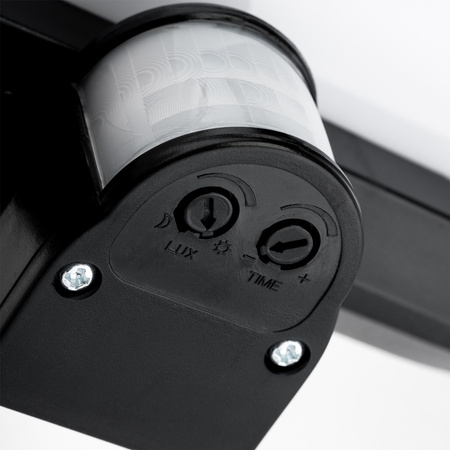 Zahradní nástěnná lampa FRODA E27 IP44 s PIR senzorem černá