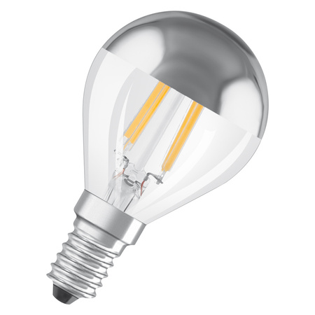 LED žárovka P45 Ball E14 4W = 31W 350lm 2700K Warm 300° Silver Retrofit Filament CLASSIC Osram