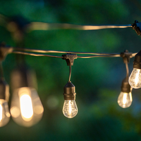 Solární zahradní girlanda 15x LED Dekorativní žárovky 10m + Dálkové ovládání IP65 2700K Teplá SOLLIS LUMILED