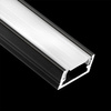 Povrchový Hliníkový Profil pro LED Pásky, Násuvný 1m Černá MINI + Mléčná Krytka LUMILED