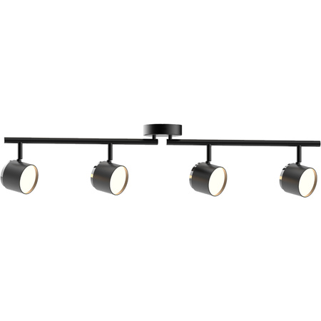 Stropní a nástěnné svítidlo s LED páskem 16.8W KUBIK 4 Black 3000K GOLDLUX (Polux)