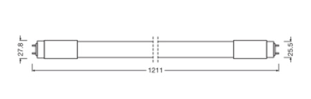 LED zářivka G13 T8 18W = 36W 1850lm 3000K teplá bílá 190° 120cm LED TUBE UNIVERSAL Osram