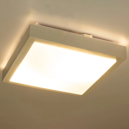 Stropní svítidlo LED Plafond 2x E27 s mikrovlnným senzorem SOLEN square silver