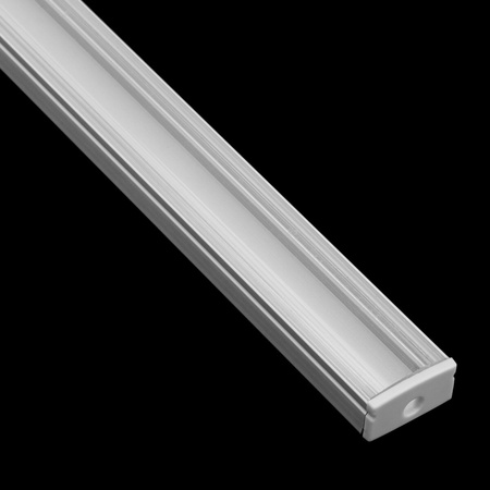 Povrchový Hliníkový Profil pro LED KM36, Stříbrný 1m + Průhledná Krytka + Záslepky LUMILED