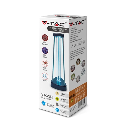 Virová germicidní lampa 38W UVC černá VT-3238 V-TAC
