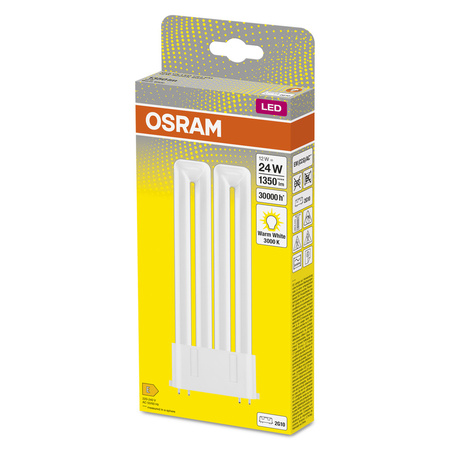 Jednostranná zářivka LED 2G10 12W = 24W 1350lm 3000K Warm 130° DULUX LED F EM & AC Osram