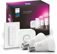 2PAK LED žárovka E27 A60 9W CCT RGB PHILIPS HUE White & COLOR Ambiance Bluetooth Zigbee + Hue Bridge + stmívač