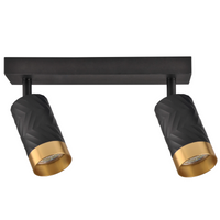 Nástěnné a stropní bodové svítidlo 2x GU10 černé zlato ARRAS Sanico Goldlux