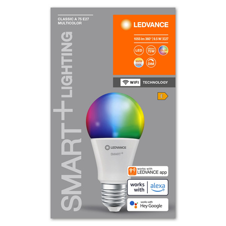 E27 A75 LED žárovka 9.5W 1055lm RGBW SMART+ WiFi Stmívatelné Classic LEDVANCE