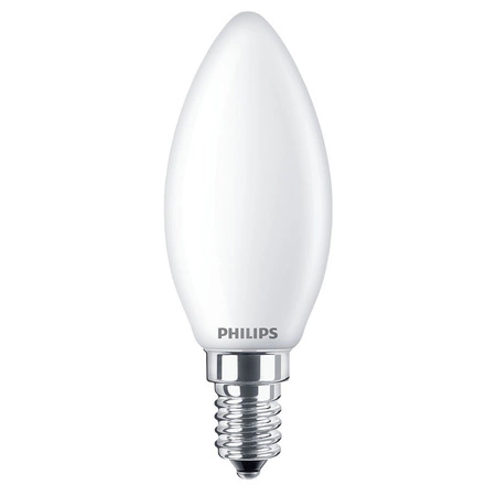 LED žárovka na svíčku E14 B35 6.5W = 60W 806lm 2700K Teplá bílá vlákno mléčné PHILIPS