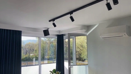 GU10 Matt Black Track reflektorová lampa pro jednofázové tratě