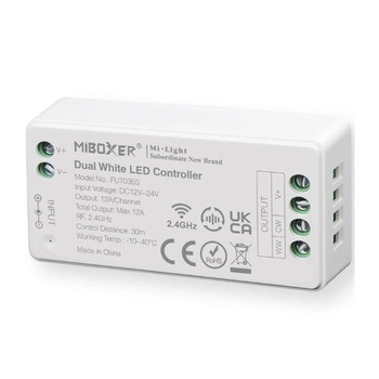 LED CCT stmívač přijímač pro LED páskové osvětlení 12-24V DC 12A FUT035S MI-LIGHT