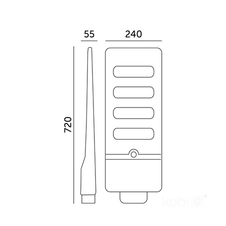 Solární LED pouliční osvětlení Průmyslové silniční svítidlo 11W 1100lm 6500K Cold s pohybovým a soumrakovým senzorem IP54 Black Urbi Kobi