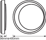 Plafon LED stropní svítidlo šedé ORBIS Moon 32W 3300lm Teplá bílá-Studená bílá 48cm SMART+ WiFi LEDVANCE